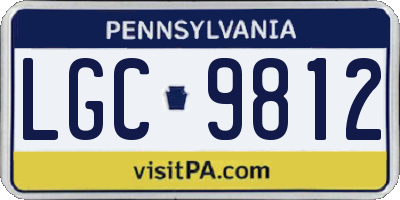 PA license plate LGC9812