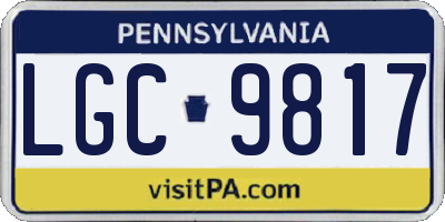 PA license plate LGC9817