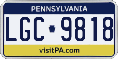 PA license plate LGC9818