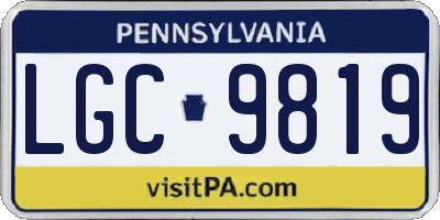 PA license plate LGC9819
