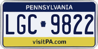 PA license plate LGC9822