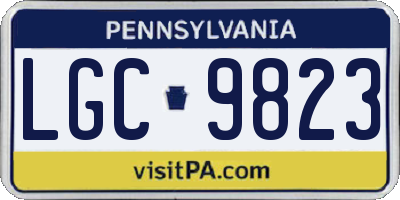 PA license plate LGC9823