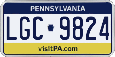 PA license plate LGC9824