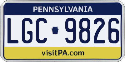 PA license plate LGC9826