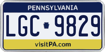 PA license plate LGC9829