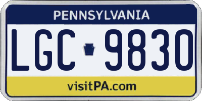 PA license plate LGC9830