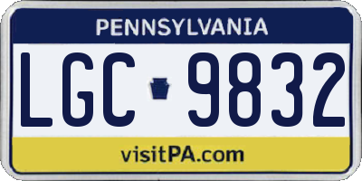 PA license plate LGC9832
