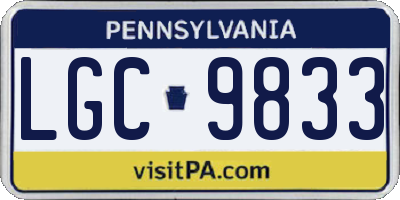 PA license plate LGC9833