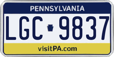 PA license plate LGC9837
