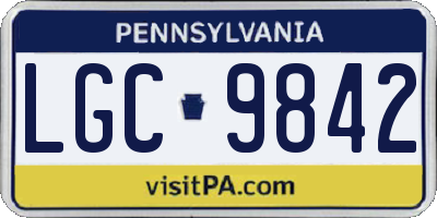 PA license plate LGC9842