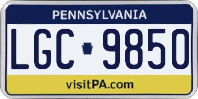 PA license plate LGC9850