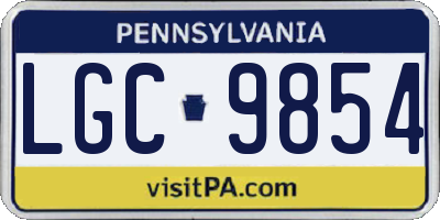 PA license plate LGC9854