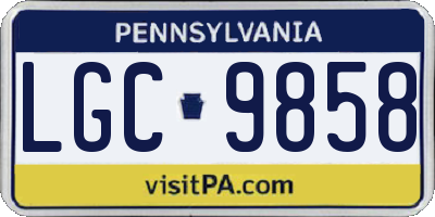 PA license plate LGC9858