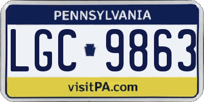 PA license plate LGC9863