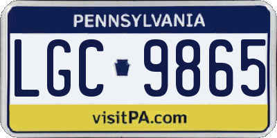 PA license plate LGC9865