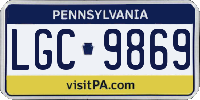 PA license plate LGC9869