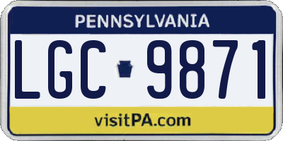 PA license plate LGC9871