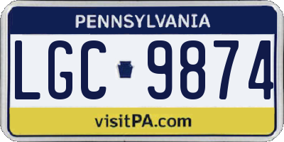 PA license plate LGC9874