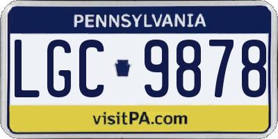 PA license plate LGC9878