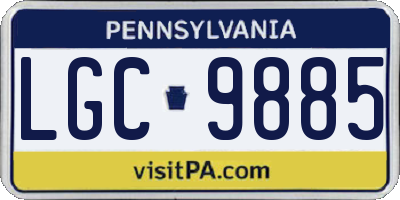 PA license plate LGC9885