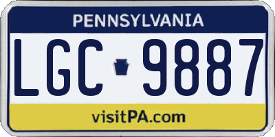 PA license plate LGC9887
