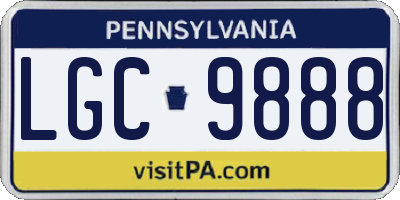 PA license plate LGC9888
