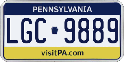 PA license plate LGC9889