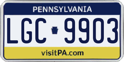 PA license plate LGC9903