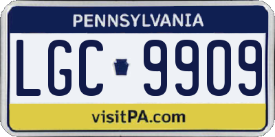 PA license plate LGC9909