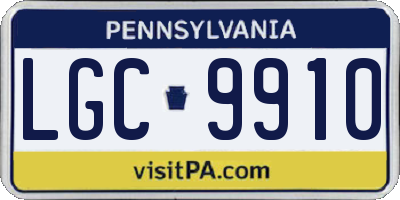 PA license plate LGC9910