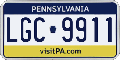 PA license plate LGC9911