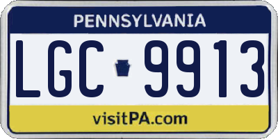 PA license plate LGC9913
