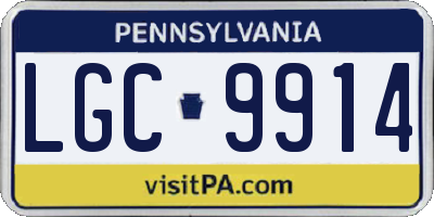 PA license plate LGC9914