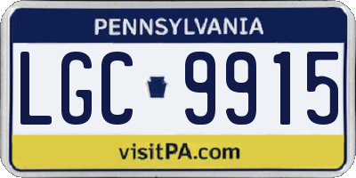 PA license plate LGC9915