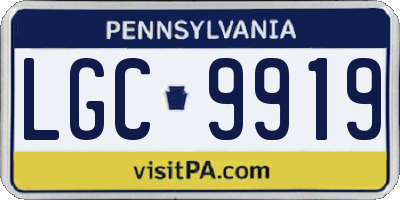 PA license plate LGC9919