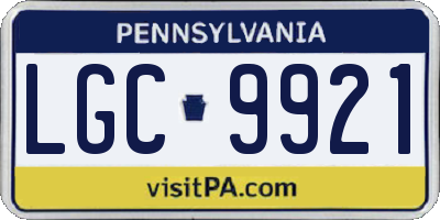 PA license plate LGC9921