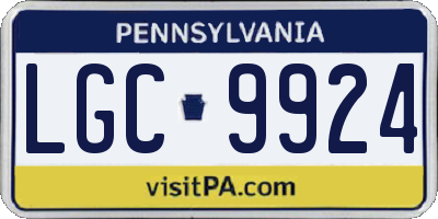 PA license plate LGC9924