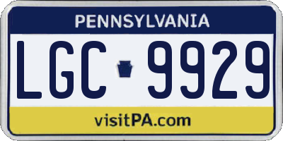 PA license plate LGC9929