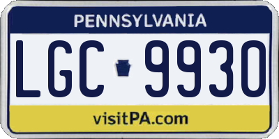 PA license plate LGC9930