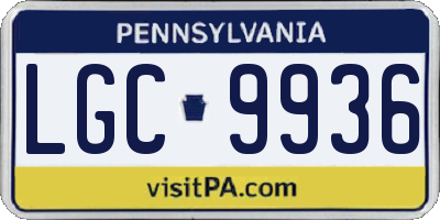 PA license plate LGC9936