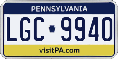 PA license plate LGC9940