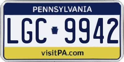 PA license plate LGC9942