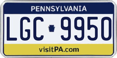 PA license plate LGC9950
