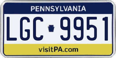 PA license plate LGC9951