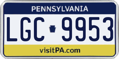 PA license plate LGC9953