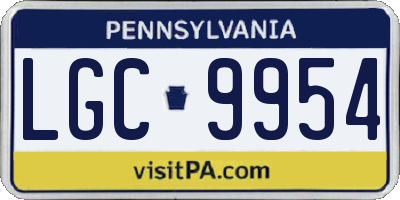 PA license plate LGC9954