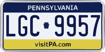 PA license plate LGC9957
