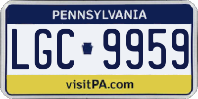 PA license plate LGC9959