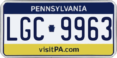 PA license plate LGC9963