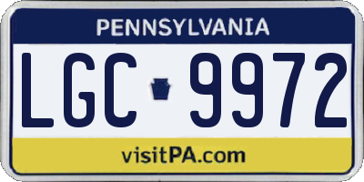 PA license plate LGC9972